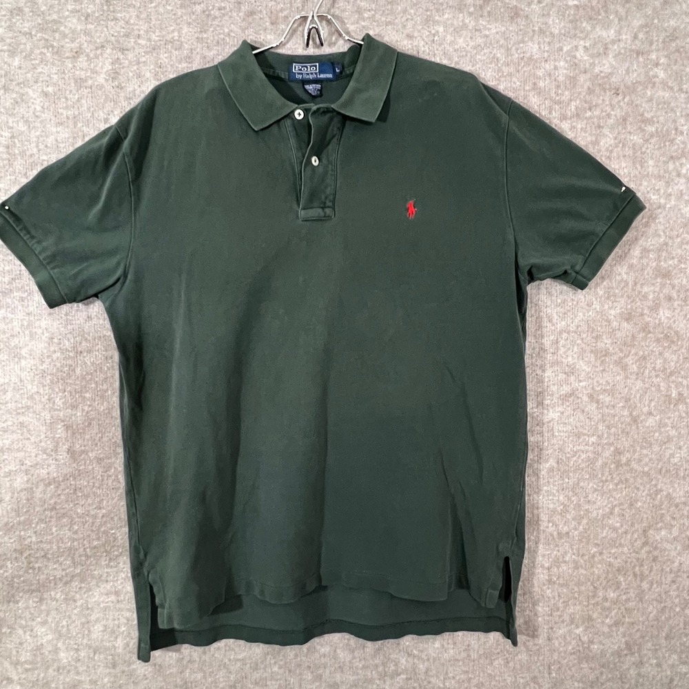 Vintage Polo Ralph Lauren Polo Shirt Mens Large Green Short Sleeve Pony Logo